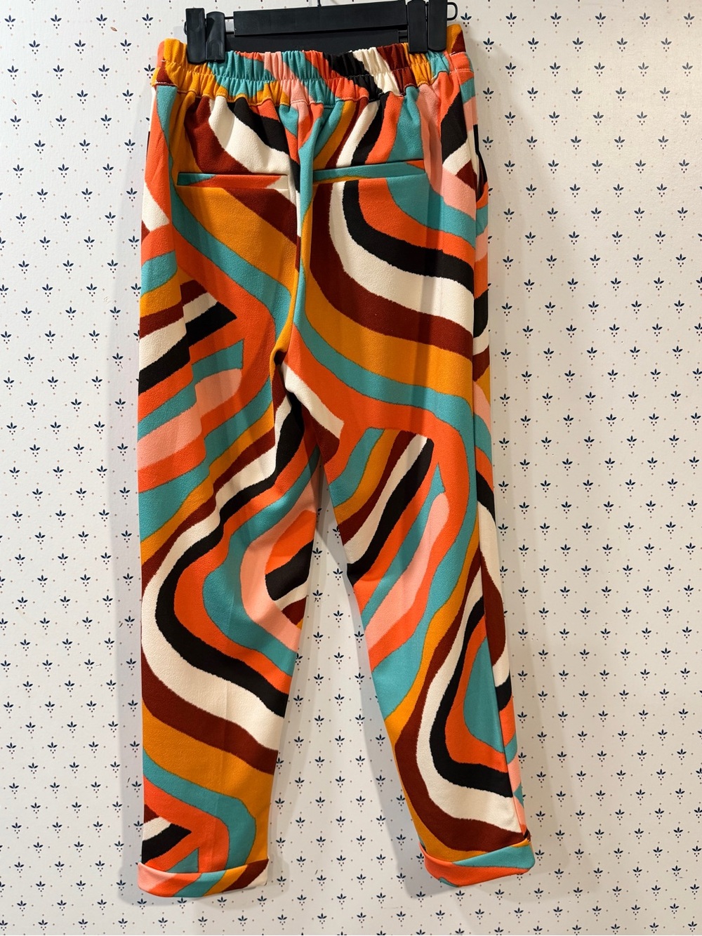 7th Avenue New York & Co Retro Psychedelic Swirl Tapered Pants - Size S